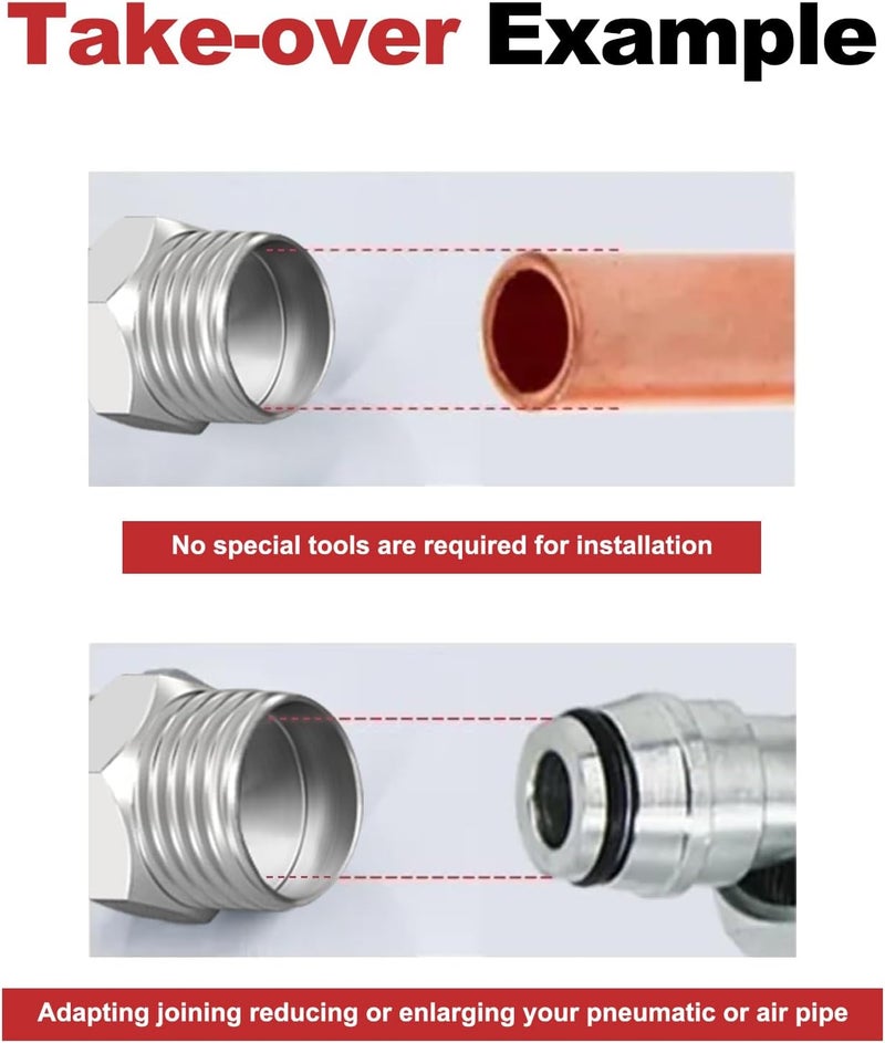 joytrace 2pcs M14 to M14 Carbon Stee Fittings Adapters for Mini Excavator Adapting, Reducing Or Enlarging Connect Such Air Pipe, Fuel Pipe, Water Pipe, Etc Full Port Straight Pipe Fitting Connector - Image 4